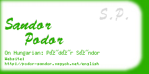 sandor podor business card